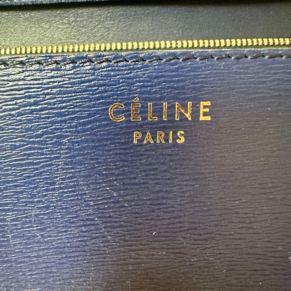 Celine medium box bag in blue and leige leather - Picture 8 of 10